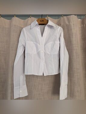 Priceless white long sleeve collared button